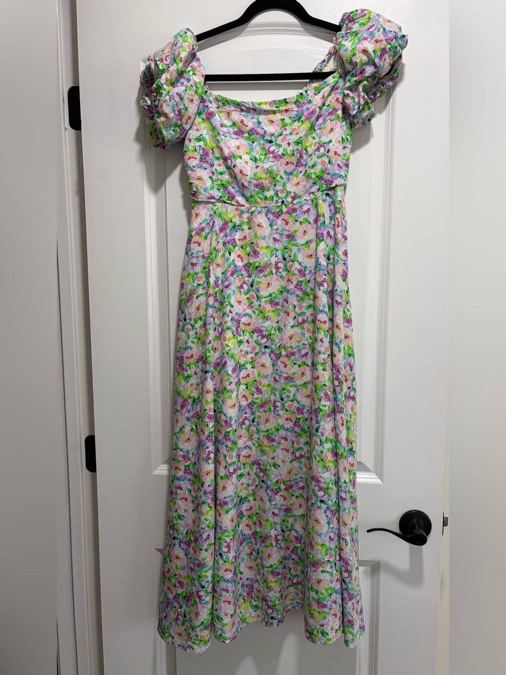 ASTR the Label Floral Off-the-Shoulder A-Line Midi Dress.